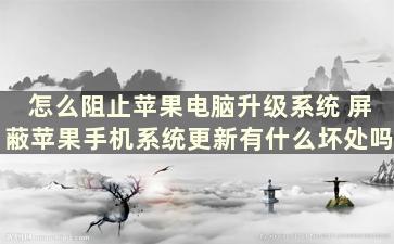 怎么阻止苹果电脑升级系统 屏蔽苹果手机系统更新有什么坏处吗